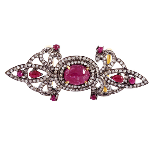 Diamond Ruby Knuckle Ring