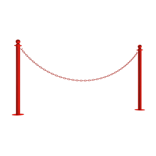 Powder-coated Classic Chain Post - Floor Mount