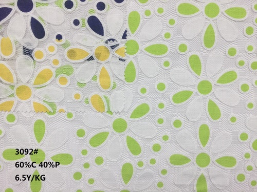 Multi Color Floral Cotton & Poly Lace Fabric