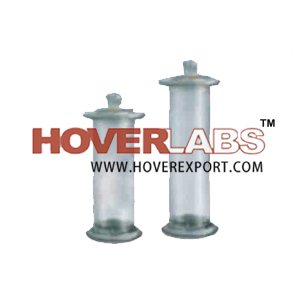 SPECIMEN JAR ROUND WITH KNOBBED STOPPERS WITH FLANGE