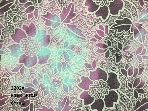 Multi Color Vintage Printed Lace Fabric