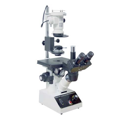 Binocular Inverted Tissue Culture Microscope - Die Casting 165mm x 180mm Co-Axial Stage Off White Color 400x to 600x Magnification Koehler Illumination Trinocular Head for Enhanced Viewing | Ideal for Cancer Research and Microbiology