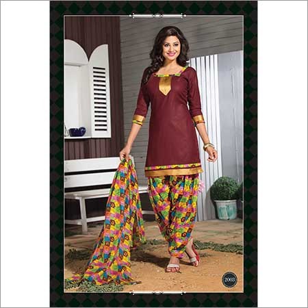 Cotton Patiala Dress Material