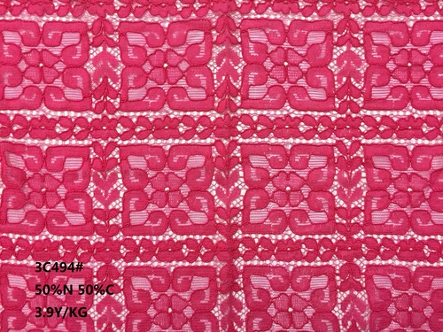 Fuschia Guipure Cupion Cord Lace Fabric