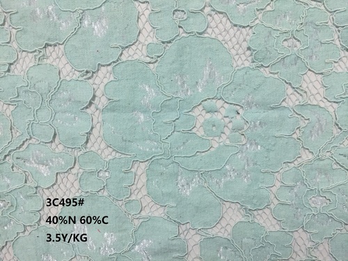 Aqua Guipure Cord Lace Fabric