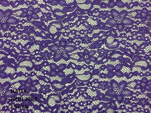 Violet French Floral Guipure Lace Fabric
