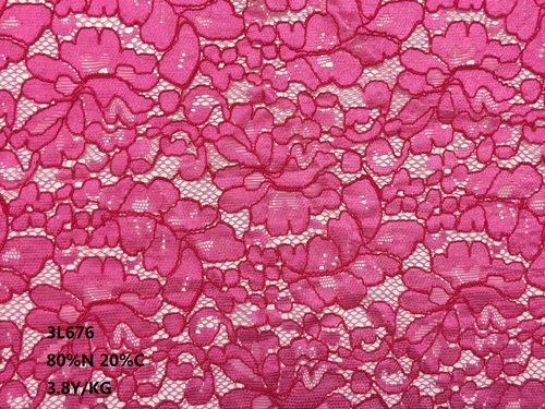 Fuschia Guipure Lace Fabric