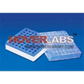 Mct Box - Polycarbonate, 64/100 Mct Capacity, Blue, Autoclavable, Temperature Resistant, Transparent Numbered Cover