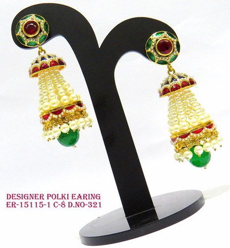 Designer Polki Earring and Jhumka