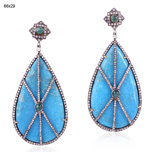 Turquoise Gemstone Dangle Earrings