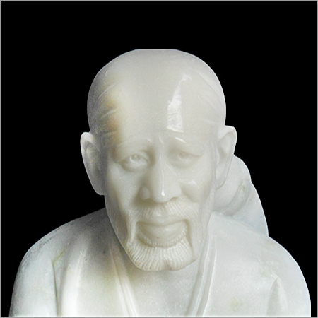 Marble Lord Sai Baba 3 ft - Marble, 3 ft, White | Intricate Detailing, Spiritual Significance, Polished Finish, Elegant Design