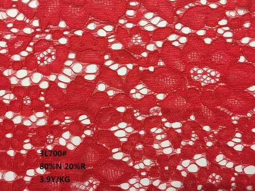 Red Jacquard Guipure Lace Fabric