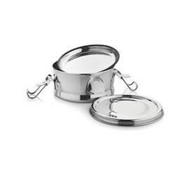 Leakproof Lunch Box Single - Stainless Steel, 6x6x4 Inches | Leakproof, Double Layered, Easy to Clean