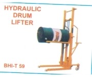 Hydraulic Dru Lifter - Steel 550-610mm Drum Diameter Yellow | Hydraulic Power Drum Rotation Mobile Base 1.5m Lift Height 500kg Capacity