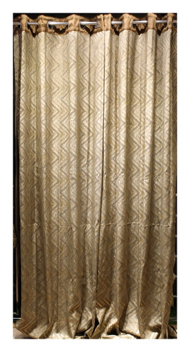 Premium Quality Long Door Curtain - 274.3 cm x 121.9 cm | Set of Two, Multi-Color, Polypropylene Material, Steel Iolite Ring
