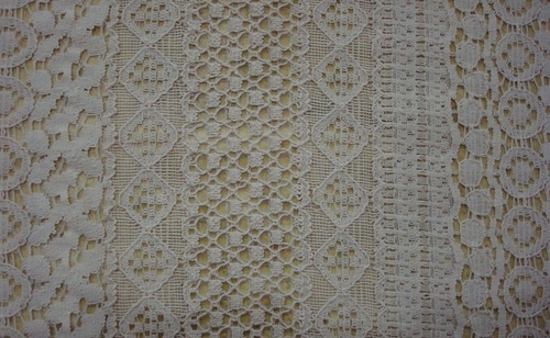 Multi Pattern Stripe Lace Fabric