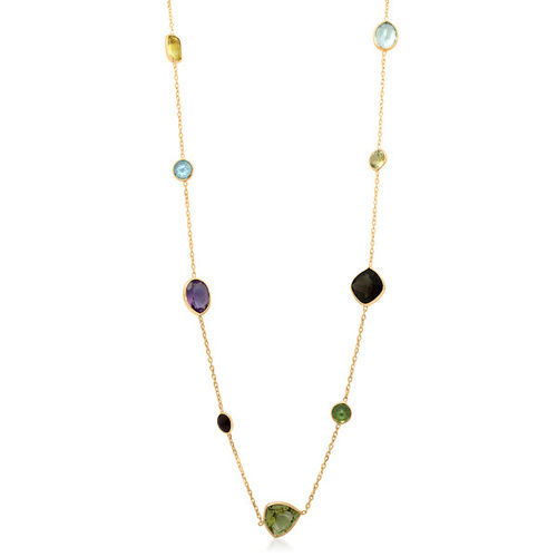 Multi Gemstone Chain Necklace