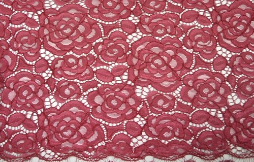 Floral Cord Lace Fabric Scallopped Eyelash