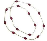 Dyed Ruby Gemstone Chain Necklace