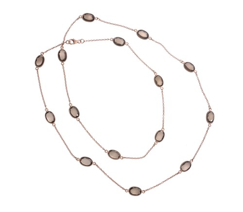 Smoky Topaz Gemstone Chain Necklace