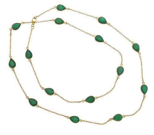 Dyed Emerald Gemstone Chain Necklace