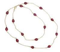 Dyed Ruby Gemstone Chain Necklace