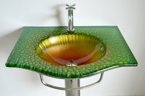Fusion Shaded Colour Glass Basin Set