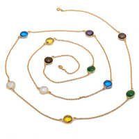 Multi Gemstone Chain Necklace