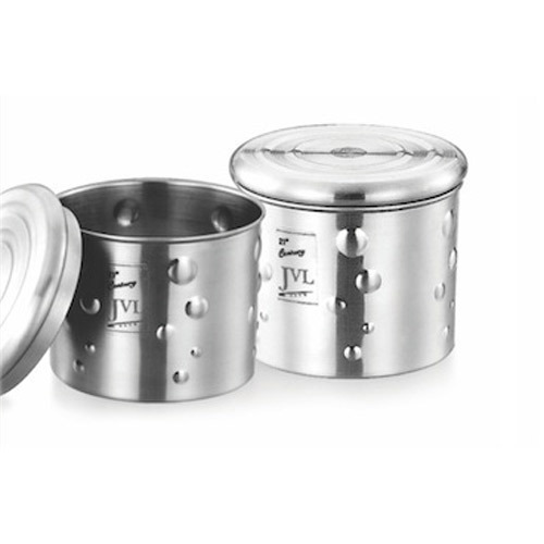 Floral Steel - Stainless Steel, 750ml/1100ml/1600ml, Dotted Design | Durable, Crack Resistant, Airtight Seal, Smooth Finish