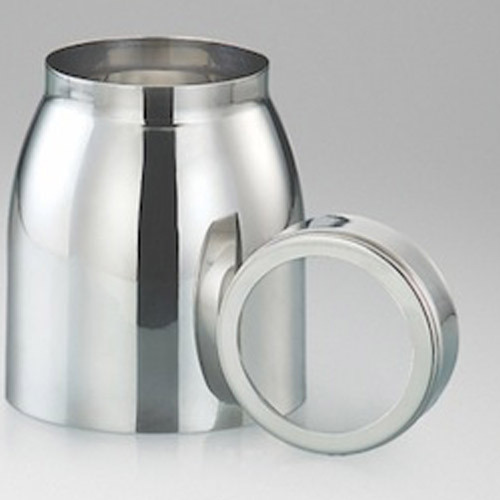 Pot Canister - Stainless Steel, 800-1200ml, Silver | Airtight Seal, Durable, Easy Storage, Polished Finish, Snap-On Lid