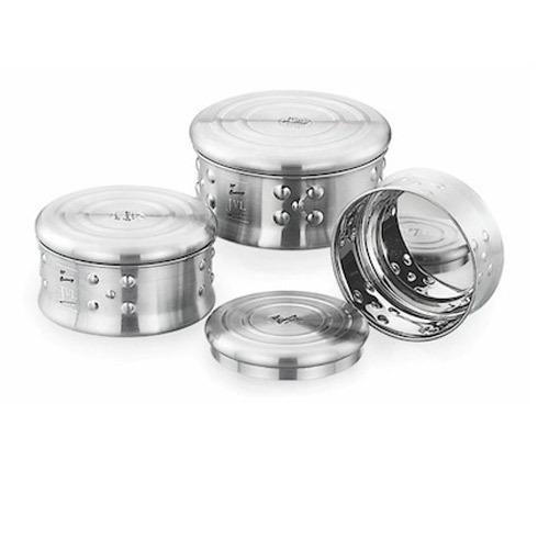 Ripple Steel - Stainless Steel, 400-850ml | Rustproof, Airtight Seal, Snap-On Lid, Stackable, Polished Finish