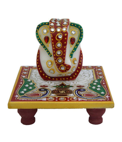 Marble Ganesh Chowki Handicraft