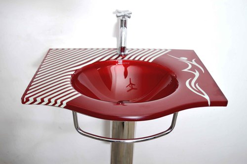 Bathroom Vanities Plain Coloured Glass Wash Basin