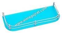 Corner Glass Wall Shelf - Steel Material, 5-12 Inch Size , Sky Blue Finish