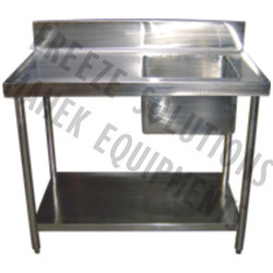 Silver Work Table With Sink