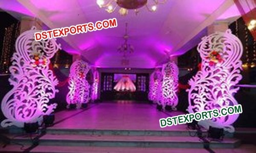 Wedding Decoration Piasleys - Fiber 8ft x 3ft White Mandap, Elegant Design, Durable, Easy Assembly, Lightweight