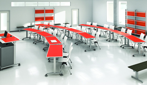 Classroom Furnitures - Metal And Laminate, Variable Dimensions, Red | Collaborative, Ergonomic, Modular, Mobile, Space-saving, 5-year Warranty