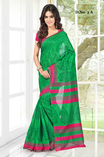 Attractive Green Nep Silk Printed Partywear Saree