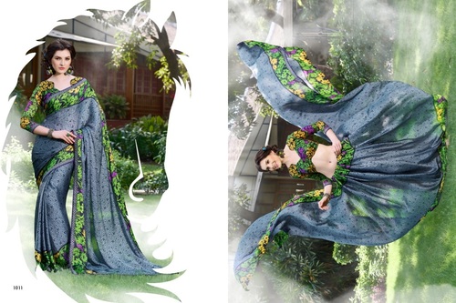 SILKOVA-- SATIN CHIFFON SAREES