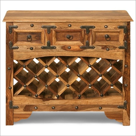 Bar Cabinet - Shesham Wood, 889x457.2x762mm | Enhanced Durability, Glossy Finish, No Assembly Required, Perfect Design