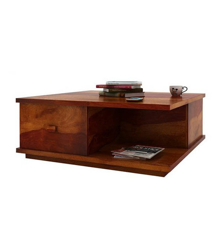 Wooden Coffee Table - Shesham, 889x889x355.6mm | Seamless Finish, Elegant Design, Ideal for Beverages and Decor