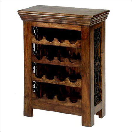 Wooden Bar Rack - Shesham Wood, 584.2x457.2x787.4mm | Moisture Resistant, Stylish Design, No Assembly Required, Handmade Finish