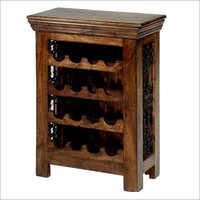Wooden Bar Rack - Shesham Wood, 584.2x457.2x787.4mm | Moisture Resistant, Stylish Design, No Assembly Required, Handmade Finish