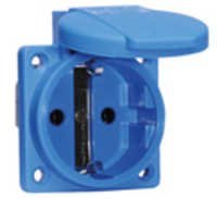 Panel Mounting Socket Outlet angled Water Tight
