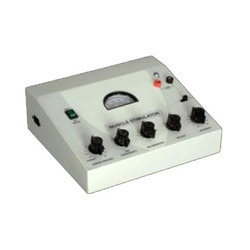 Muscle Stimulator - Plastic, 10"x10"x3.25", Galvanic & Faradic Output, 3 Base Frequencies, 6 Pulse Timings, 230V/50Hz Power Supply