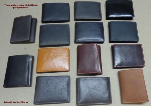 Various upper contructions of bi and tri-fold wallets