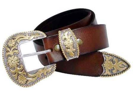 Copper Men's Western Full Grain Leather Belt