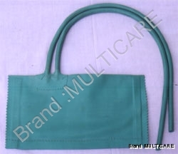 Blood Pressure Armlet Bag - 100% Cotton 20" Black & Green Tubes | Durable Non-Disposable Rectangular Shape Waterproof Design