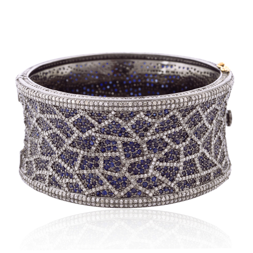 14k Gold Blue Sapphire Bangle