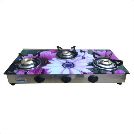 3 Burner Glass Top Designer Gas Stove